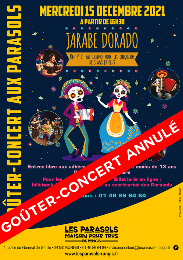 Affiche Goûter Concert Jarabe Dorado Annulé